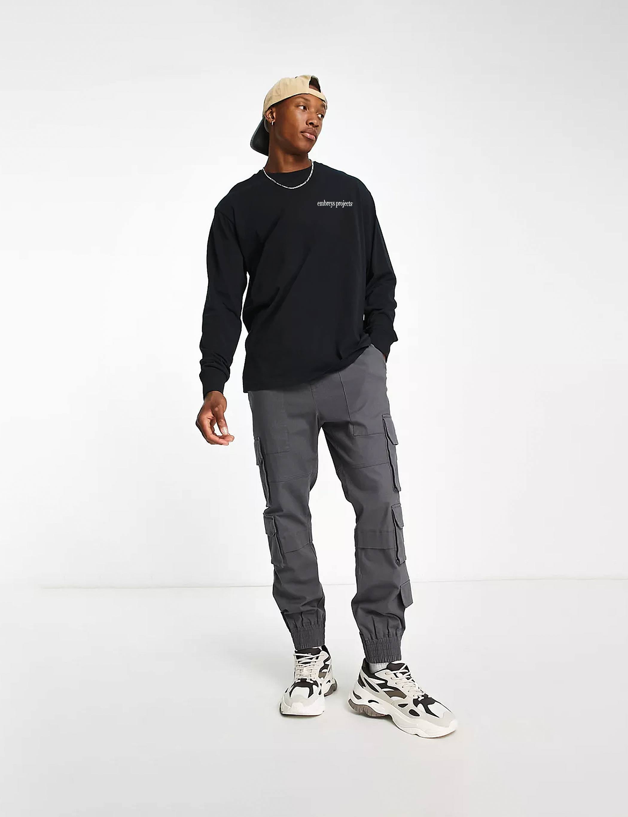 3-PACK ★ VISIONARY LS TEE (sort, beige & grøn) - Embreys Projects