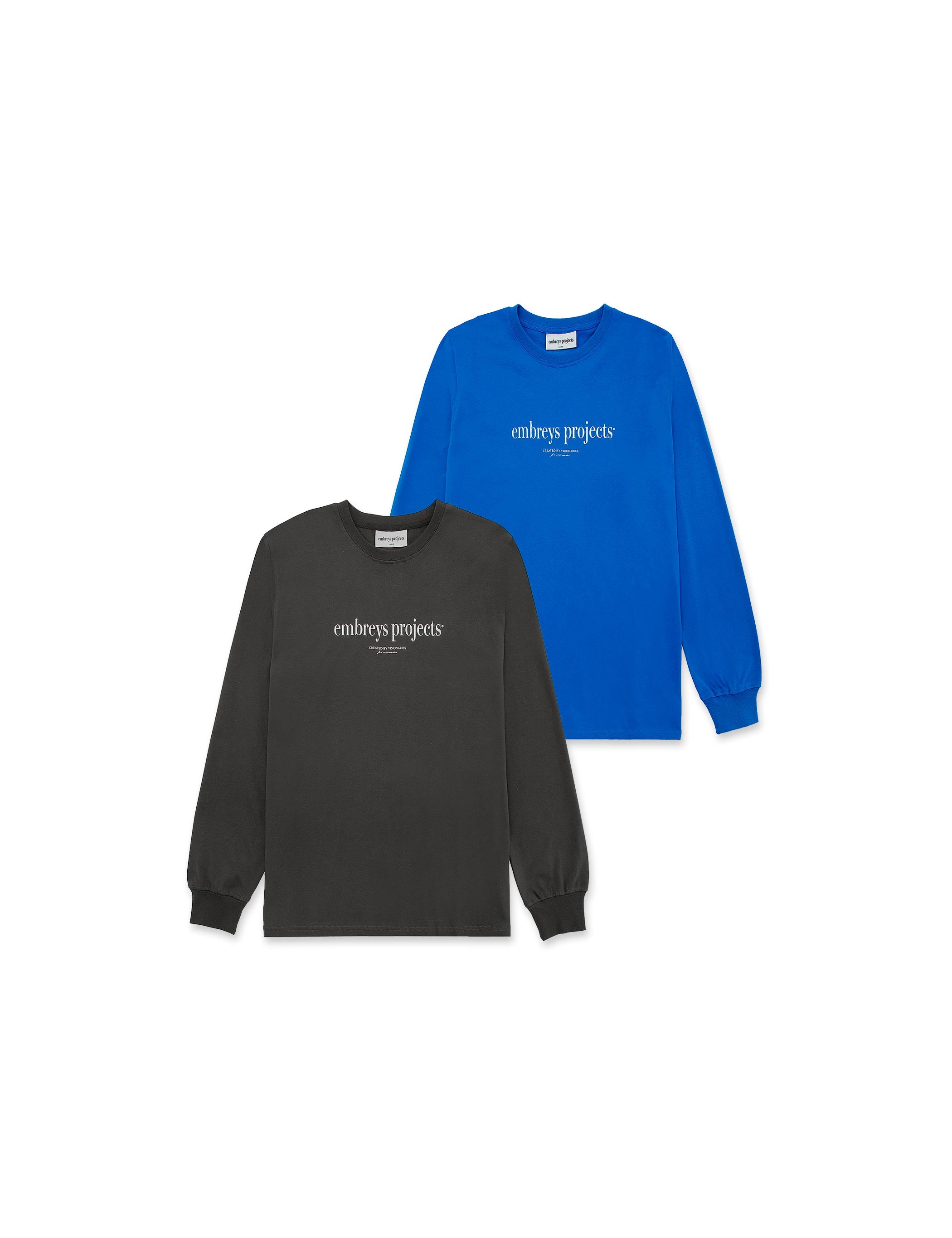 2-PACK ★ CHASE LS TEE (grå & blå) - Embreys Projects