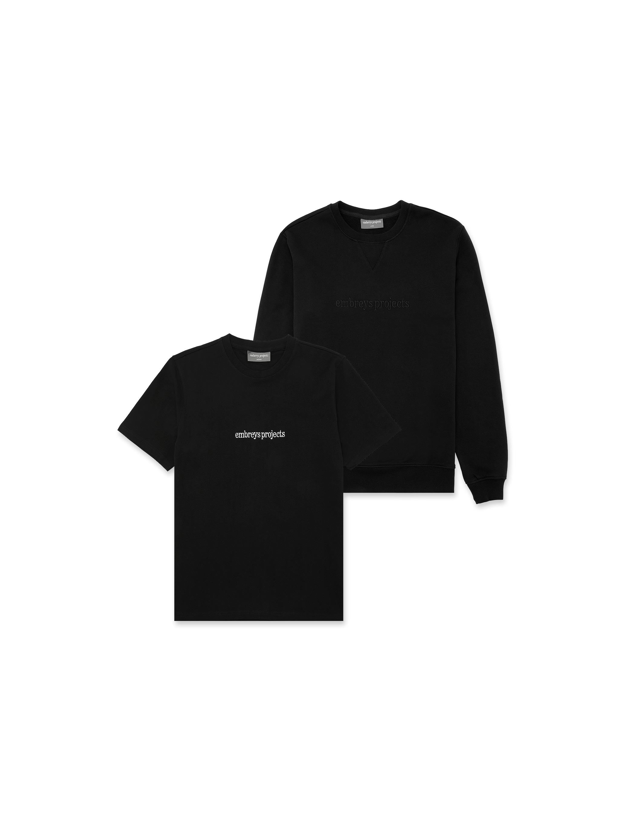 2-PACK ★ BASSO SWEATSHIRT & ISAAK TEE (sort) - Embreys Projects