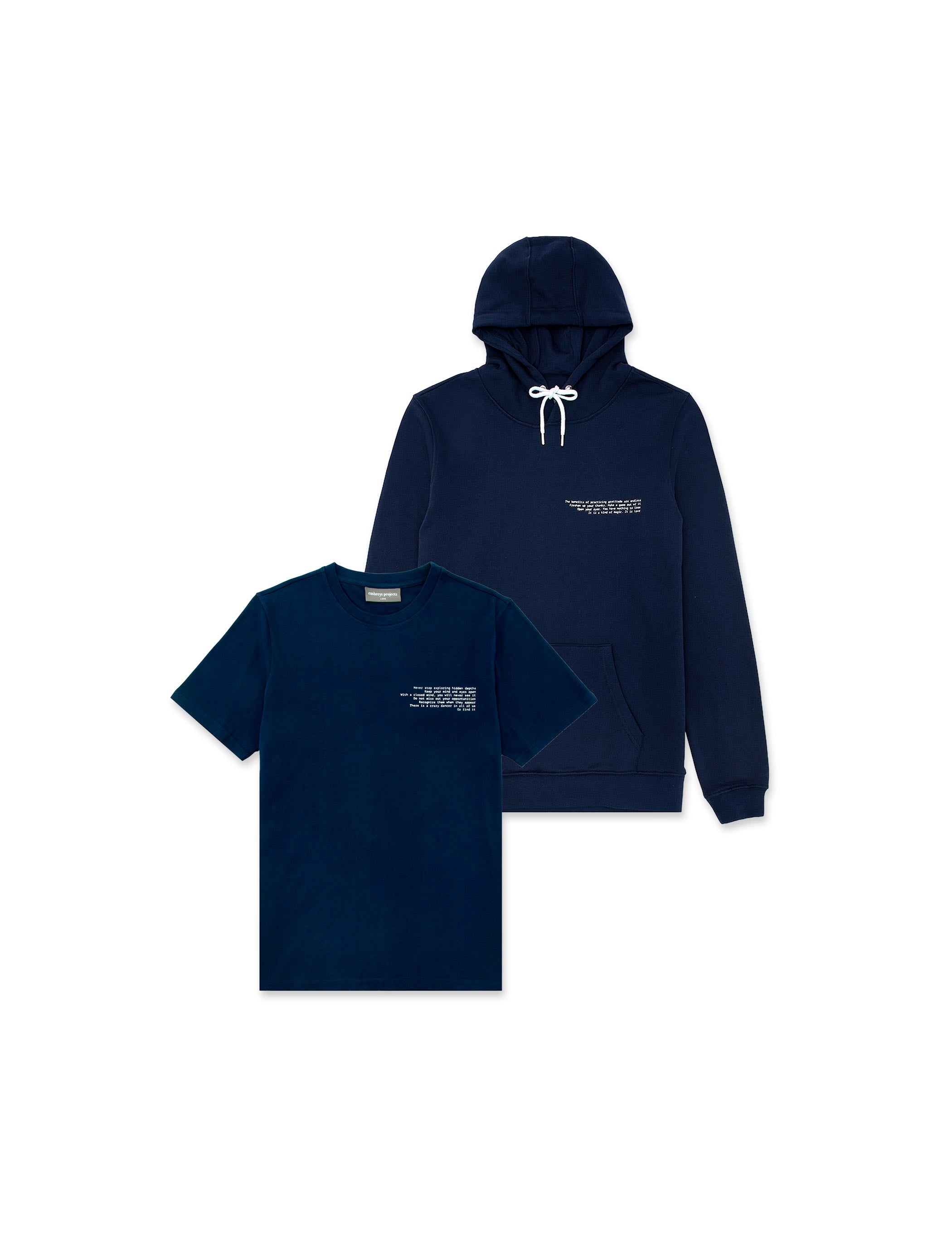 2-PACK ★ BJORK HOODIE & MONO TEE (navy) - Embreys Projects