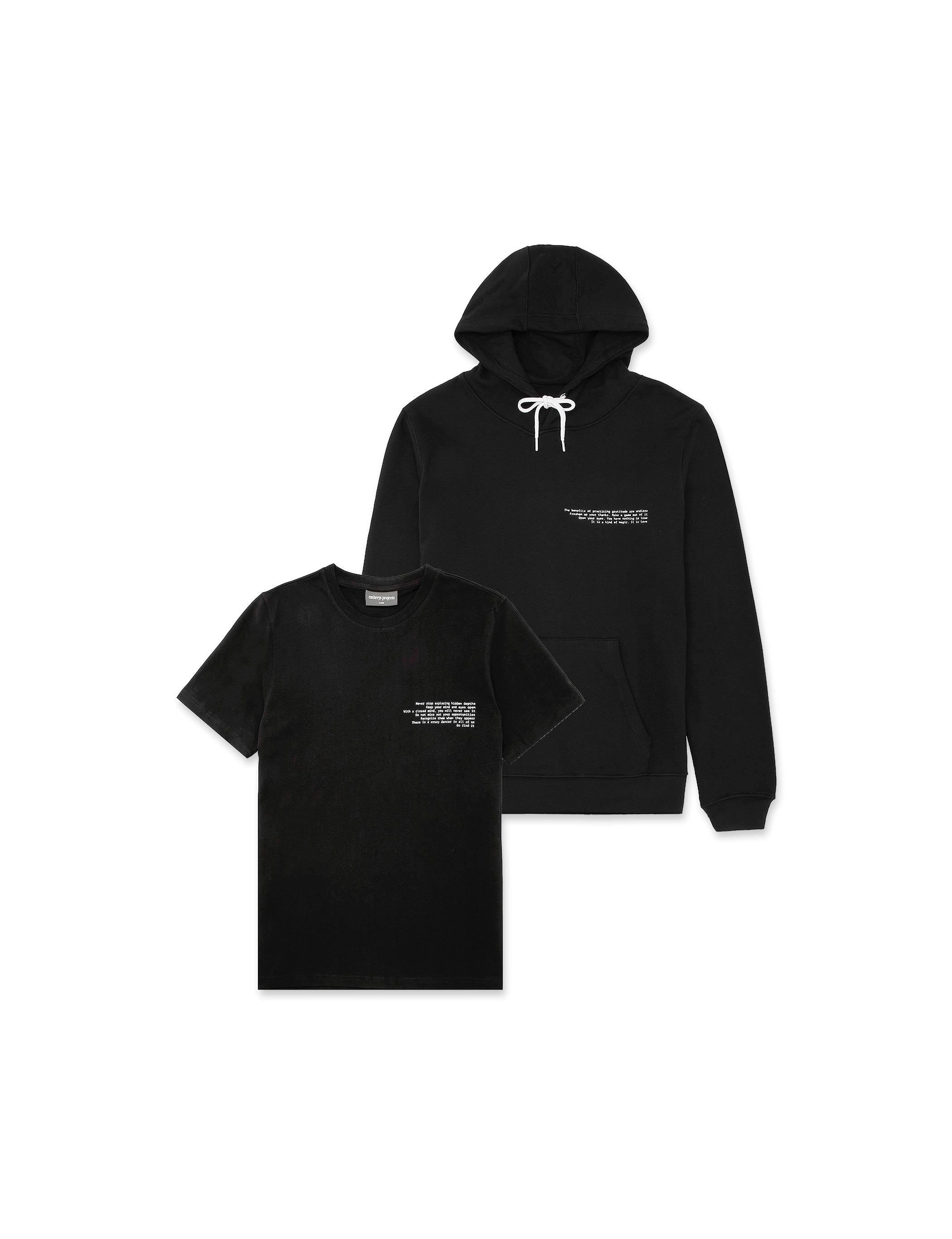 2-PACK ★ BJORK HOODIE & MONO TEE (sort) - Embreys Projects