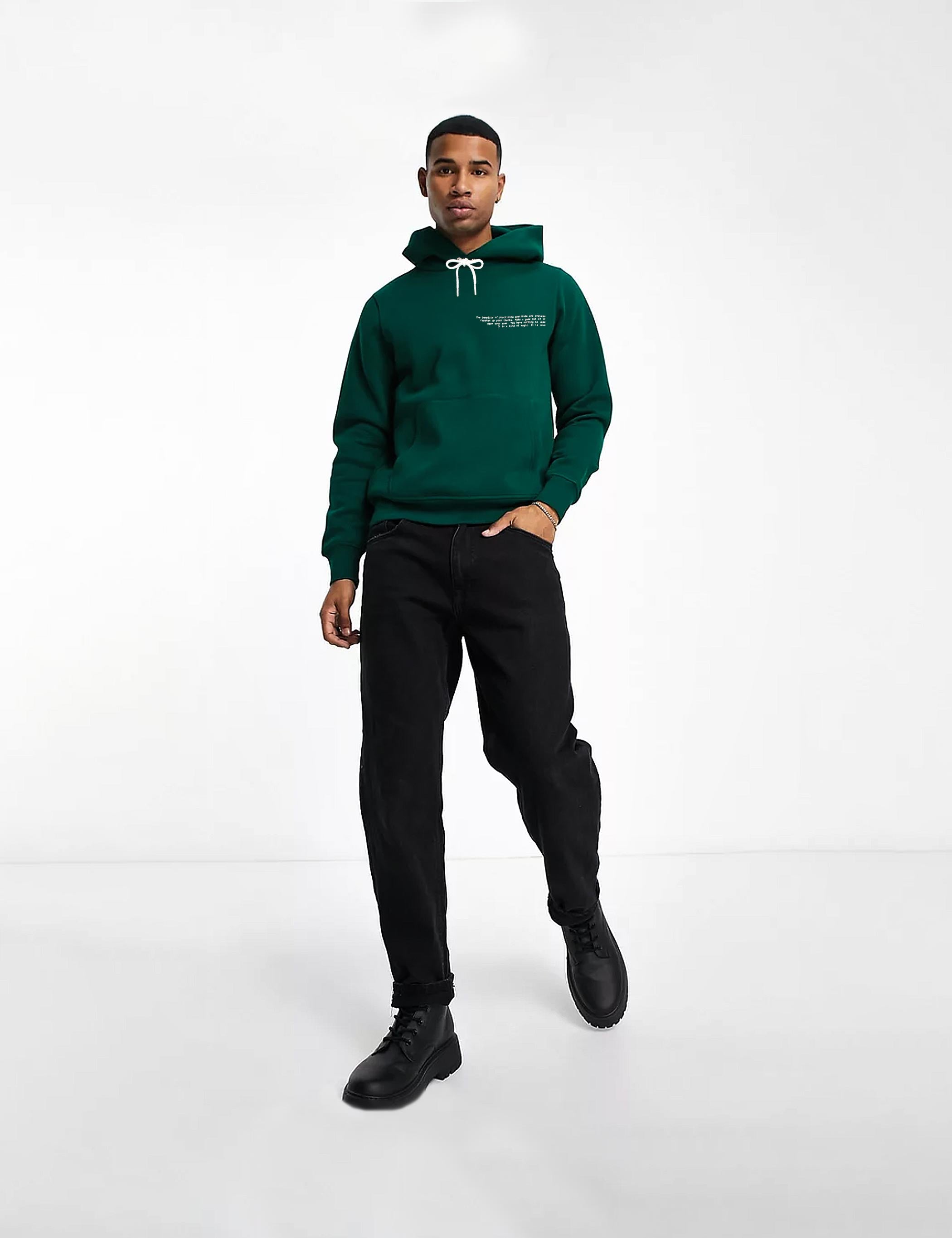 3-PACK ★ BJORK HOODIE, FRANK LS TEE & MONO TEE (grøn & hvid) - Embreys Projects